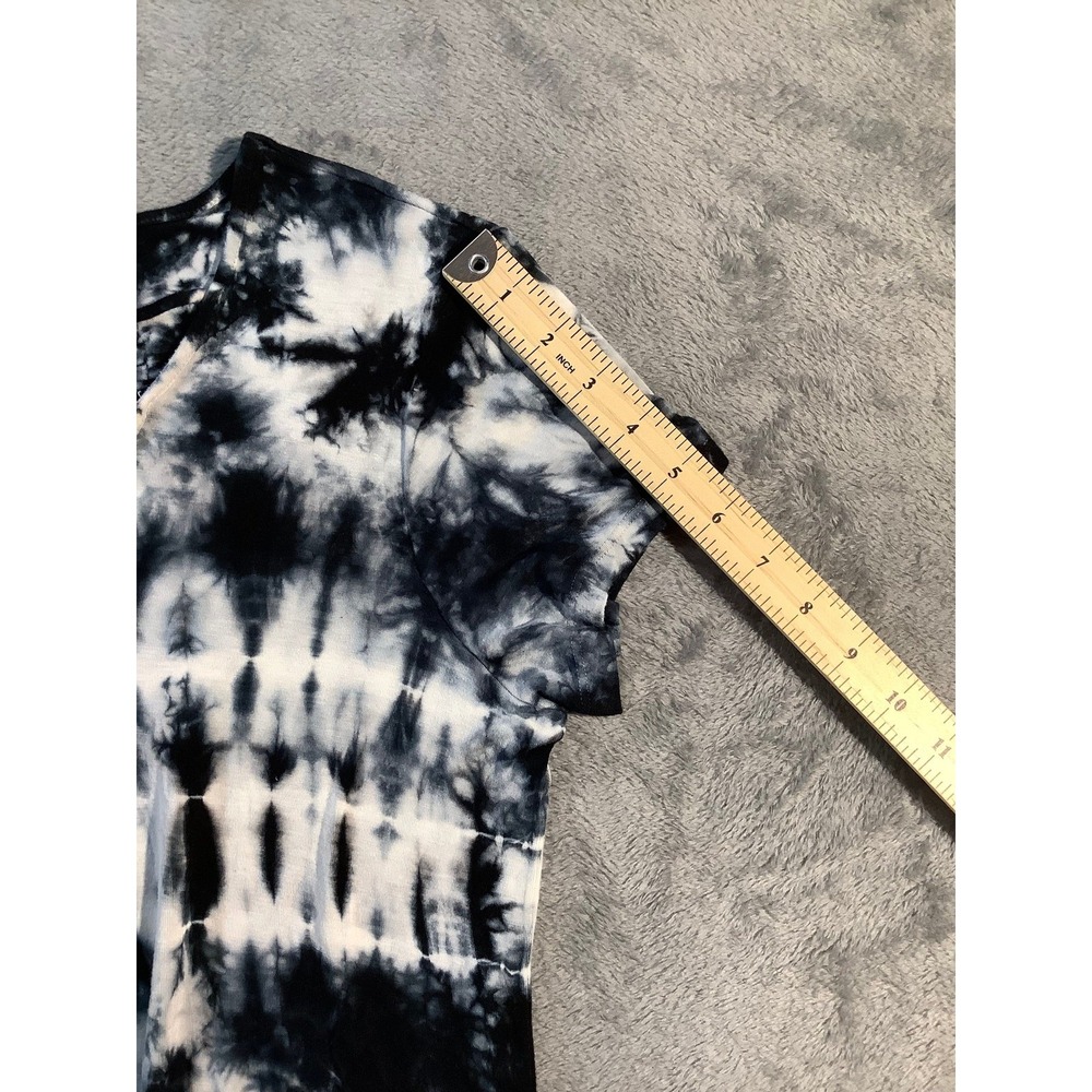 No Boundaries Girls XXL Black White Tie Dye Top Strappy V-Neck Knot Front Tee - Picture 7 of 7